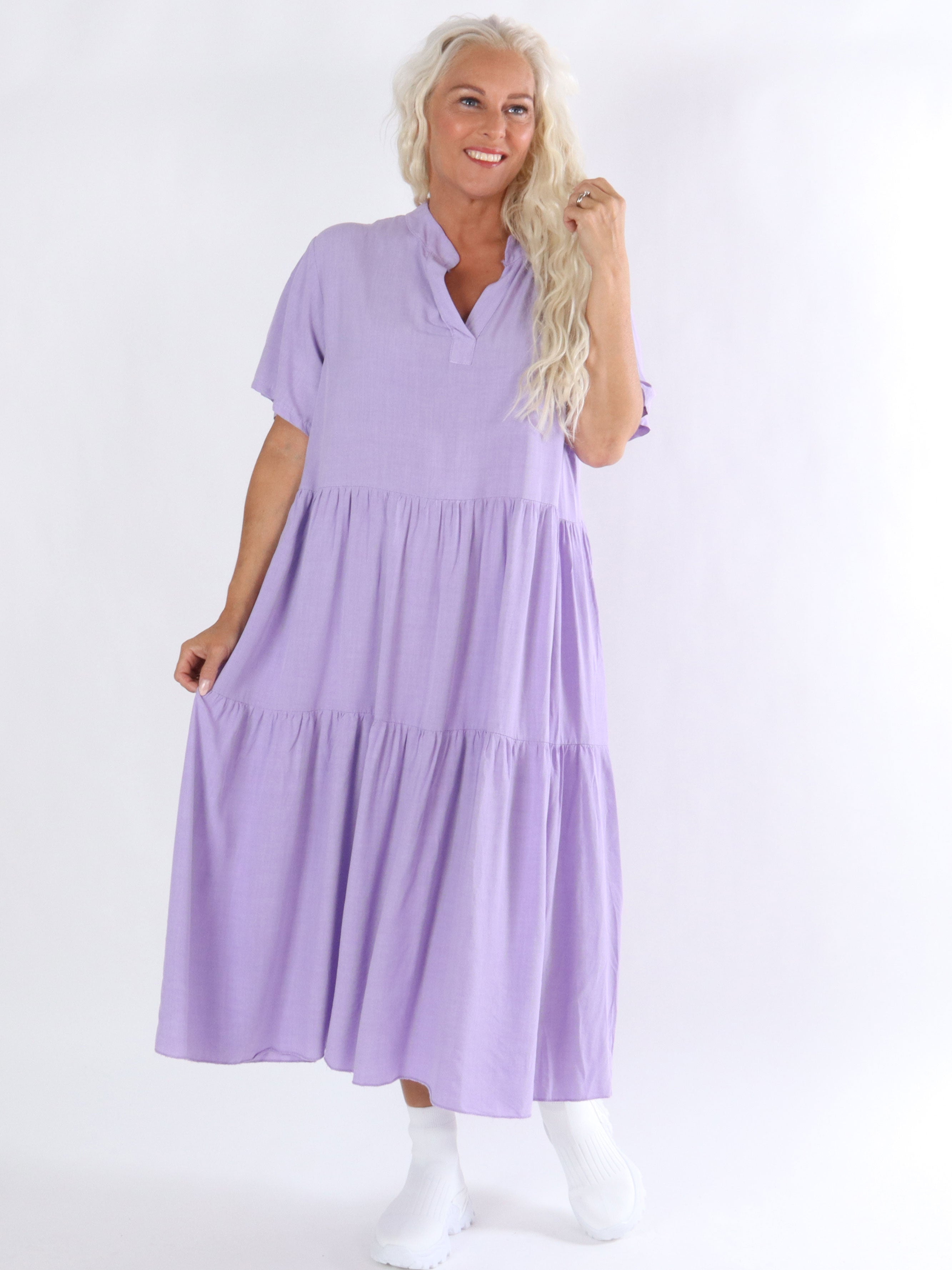 Gina - Lång klänning med lager på lager-look